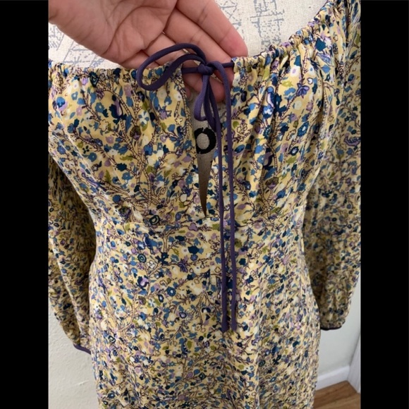 Floral Side Tie Peasant Dress - Picture 2 of 15